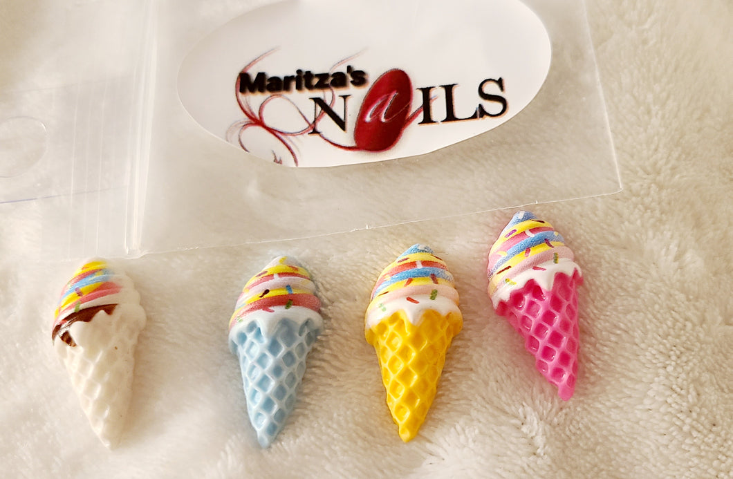 Ice Cream Cone 4pcs. - Maritza's Nails