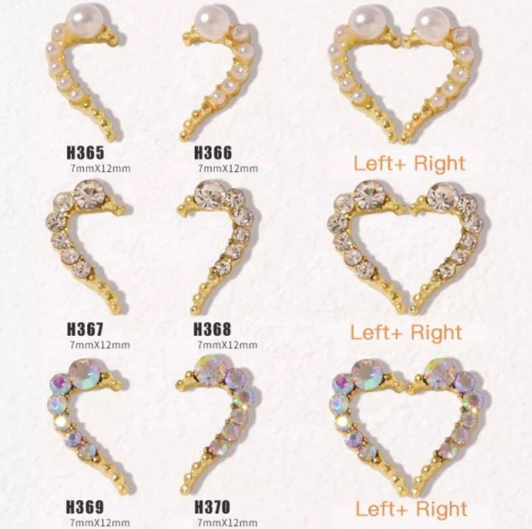 Left & Right Heart Charm - Maritza's Nails 