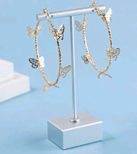 Load image into Gallery viewer, Butterfly Hoop Earrings
