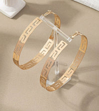 Load image into Gallery viewer, Greek cutout Hoops
